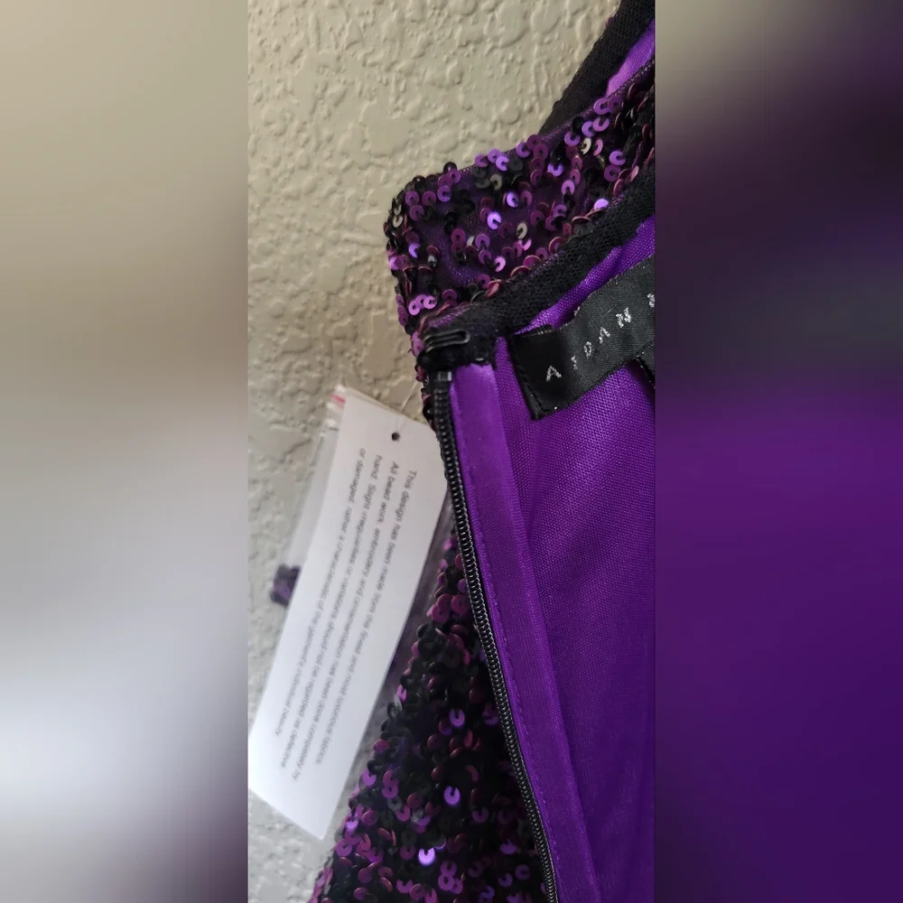 AIDAN MATTOX SEQUIN SPAGHETTI STRAPS PROM  DRESS  Size 2 NWT - Picture 5 of 11
